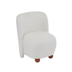 Modern Fabric Low Back Armless Accent Chair with Round Pine Wood Feet