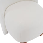 Modern Fabric Low Back Armless Accent Chair with Round Pine Wood Feet