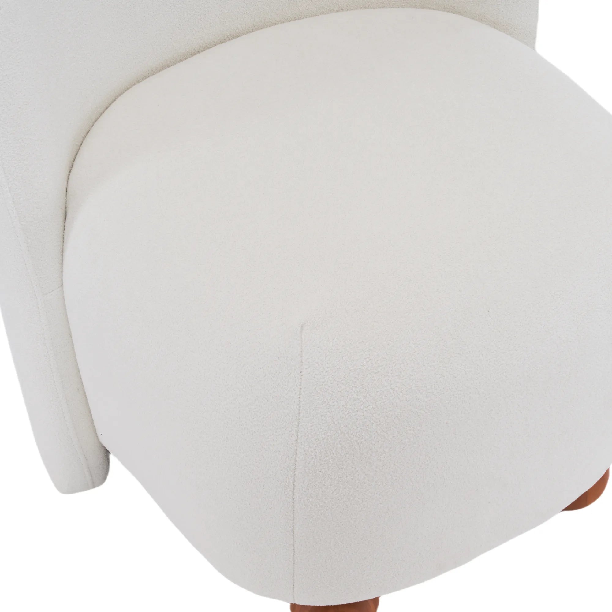 Modern Fabric Low Back Armless Accent Chair with Round Pine Wood Feet