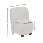 Modern Fabric Low Back Armless Accent Chair with Round Pine Wood Feet