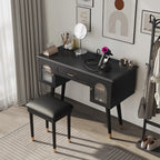 Modern Makeup Vanity Set with Stool & Storage
