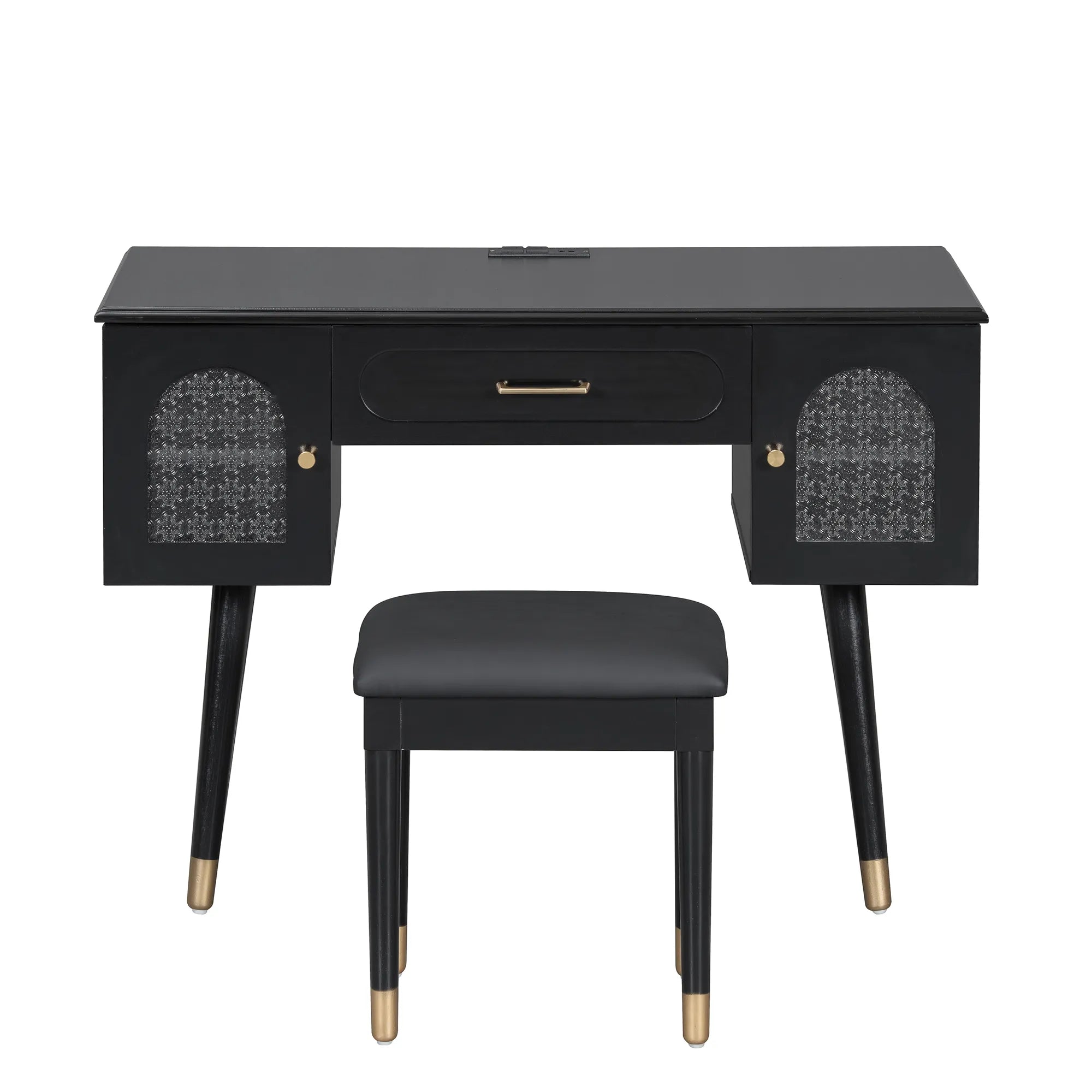 Modern Makeup Vanity Set with Stool & Storage