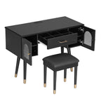 Modern Makeup Vanity Set with Stool & Storage
