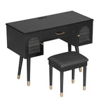 Modern Makeup Vanity Set with Stool & Storage