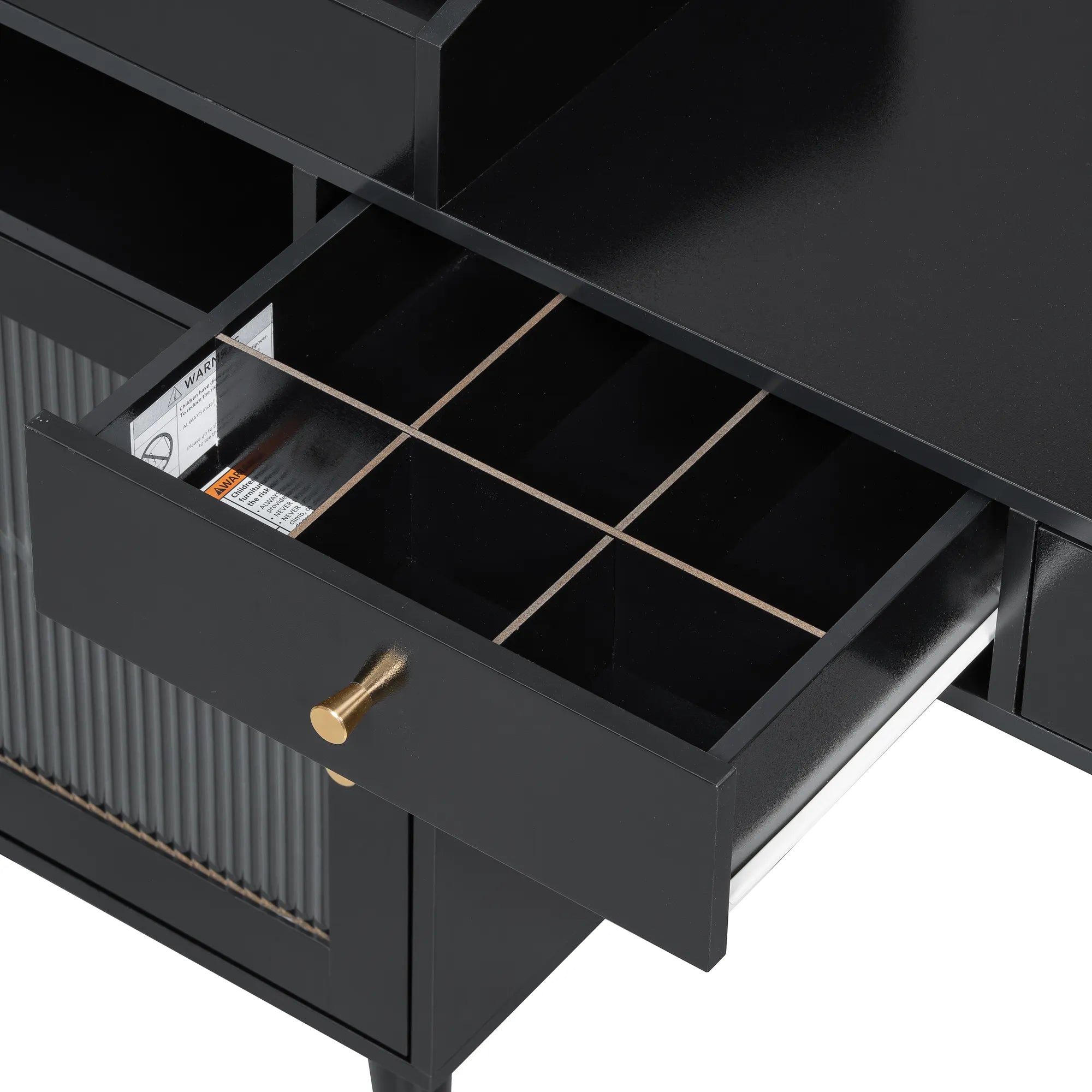 Modern Makeup Vanity with Drawers, Cabinet & Stool