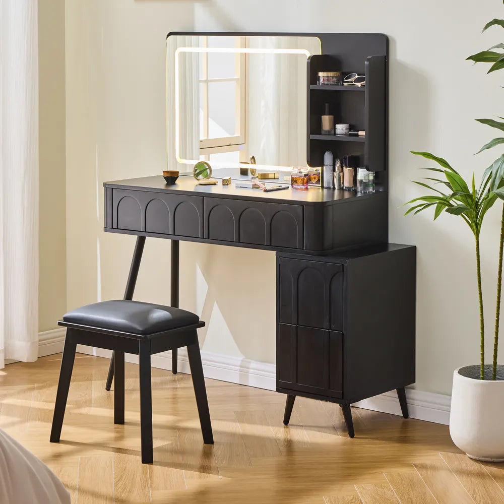 Modern Makeup Vanity with LED Mirror