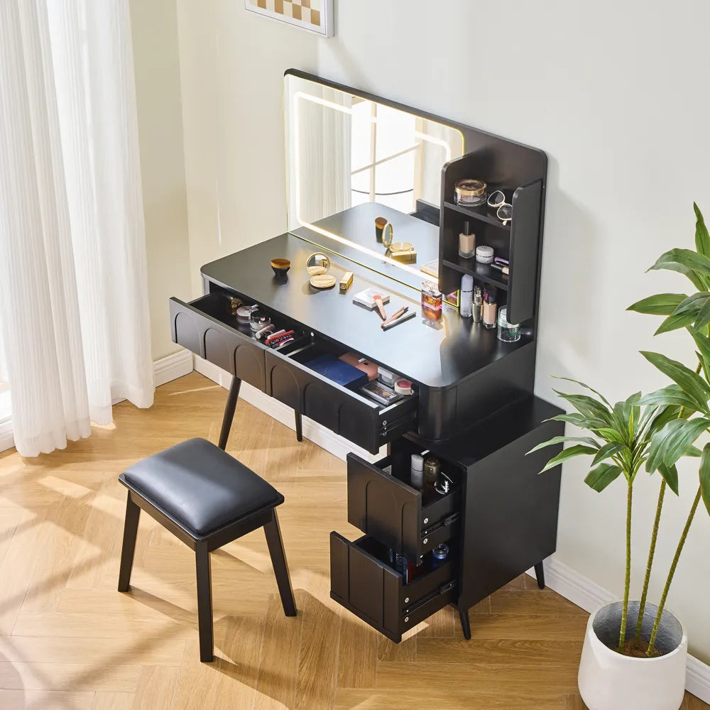 Modern Makeup Vanity with LED Mirror