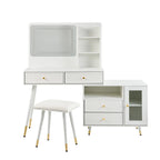 Modern Makeup Vanity with LED Mirror & Storage Cabinet
