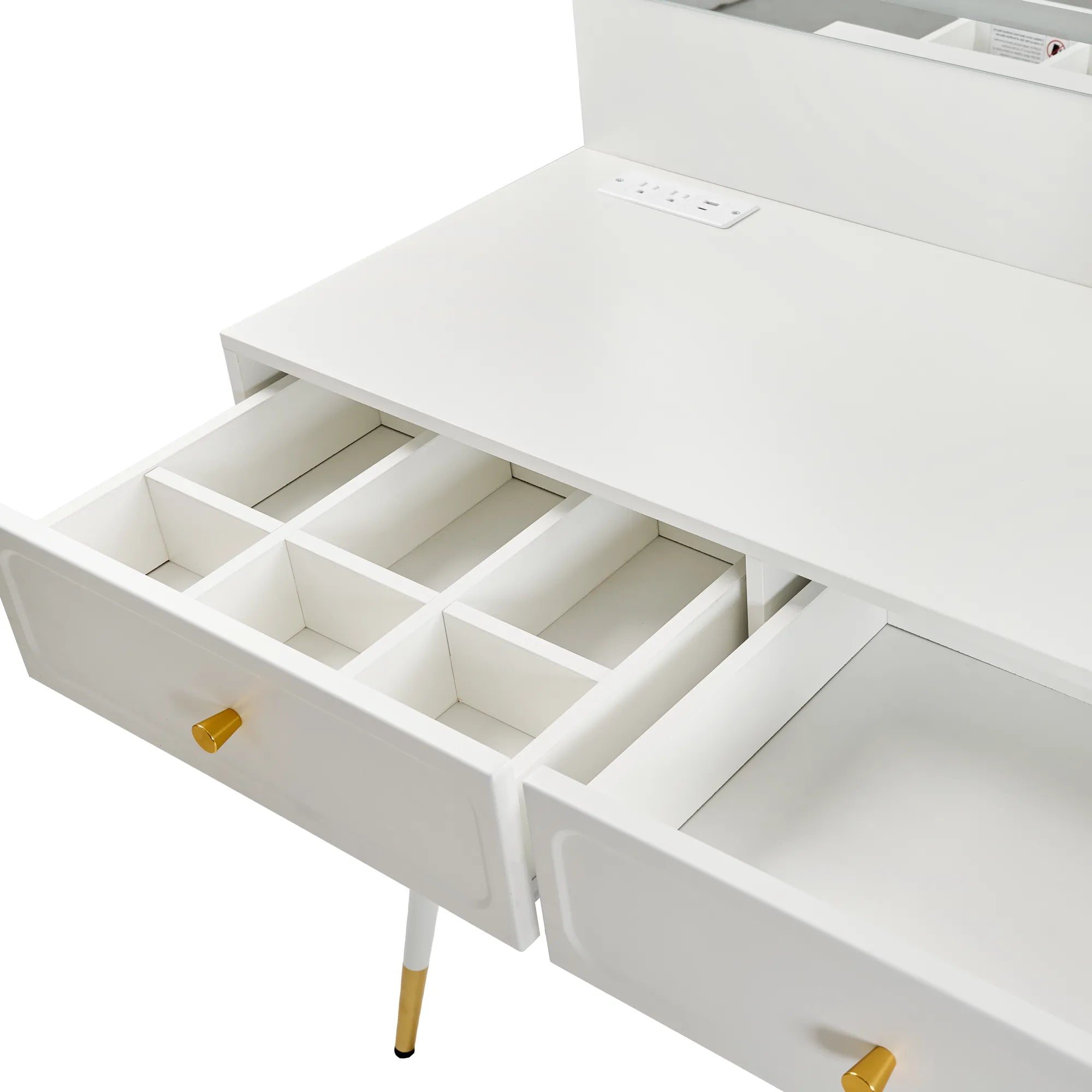 Modern Makeup Vanity with LED Mirror & Storage Cabinet