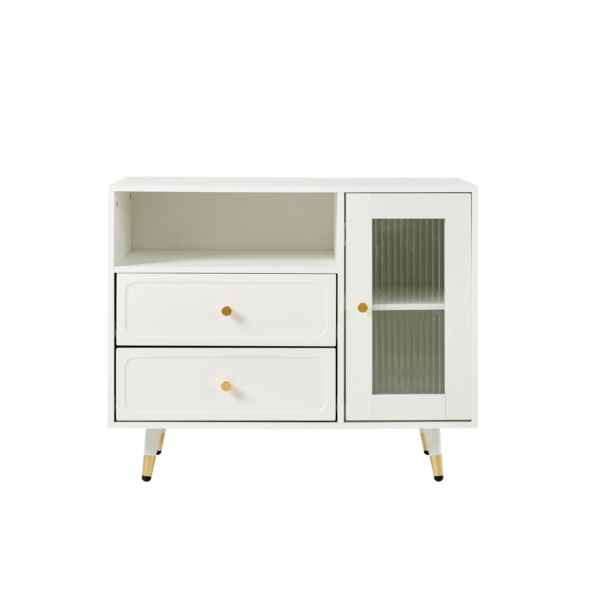 Modern Makeup Vanity with LED Mirror & Storage Cabinet