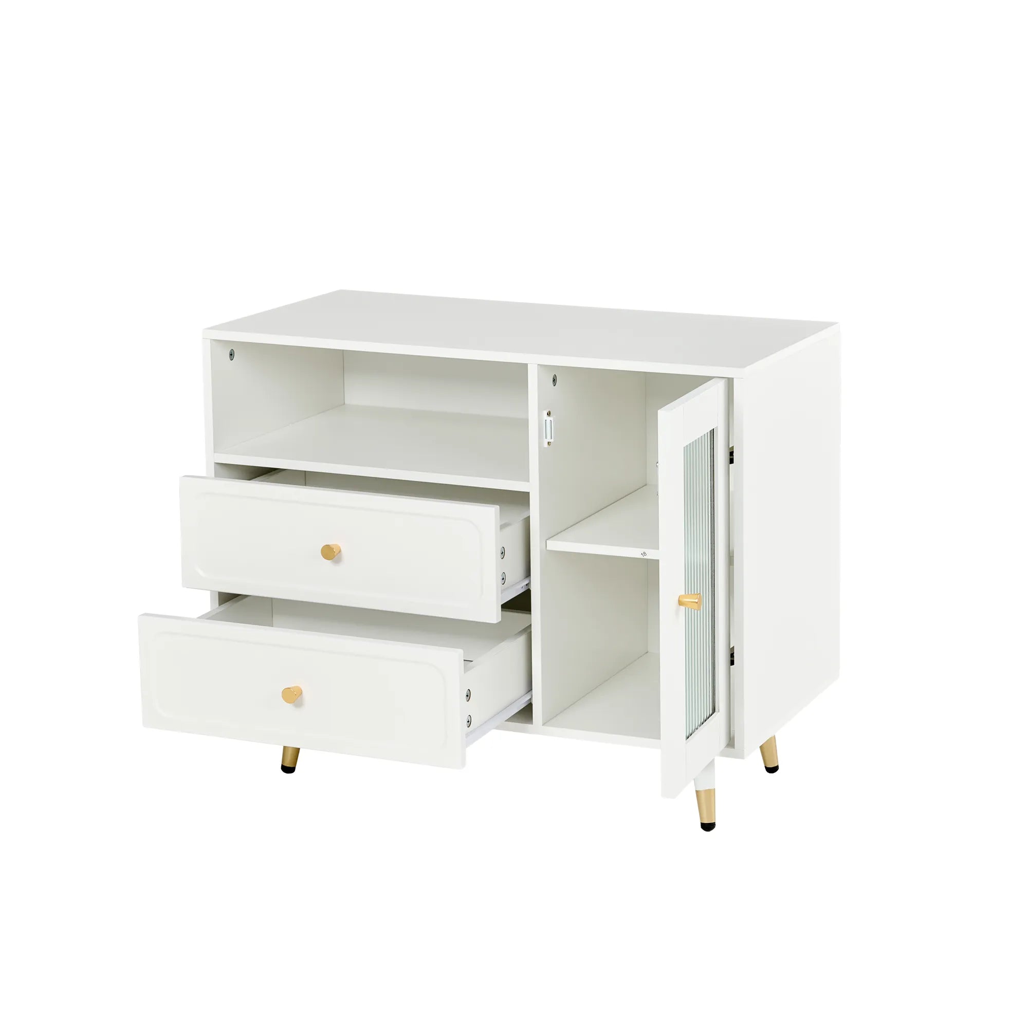 Modern Makeup Vanity with LED Mirror & Storage Cabinet