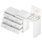 Modern Makeup Vanity, with Mirror, Lights & Large Storage