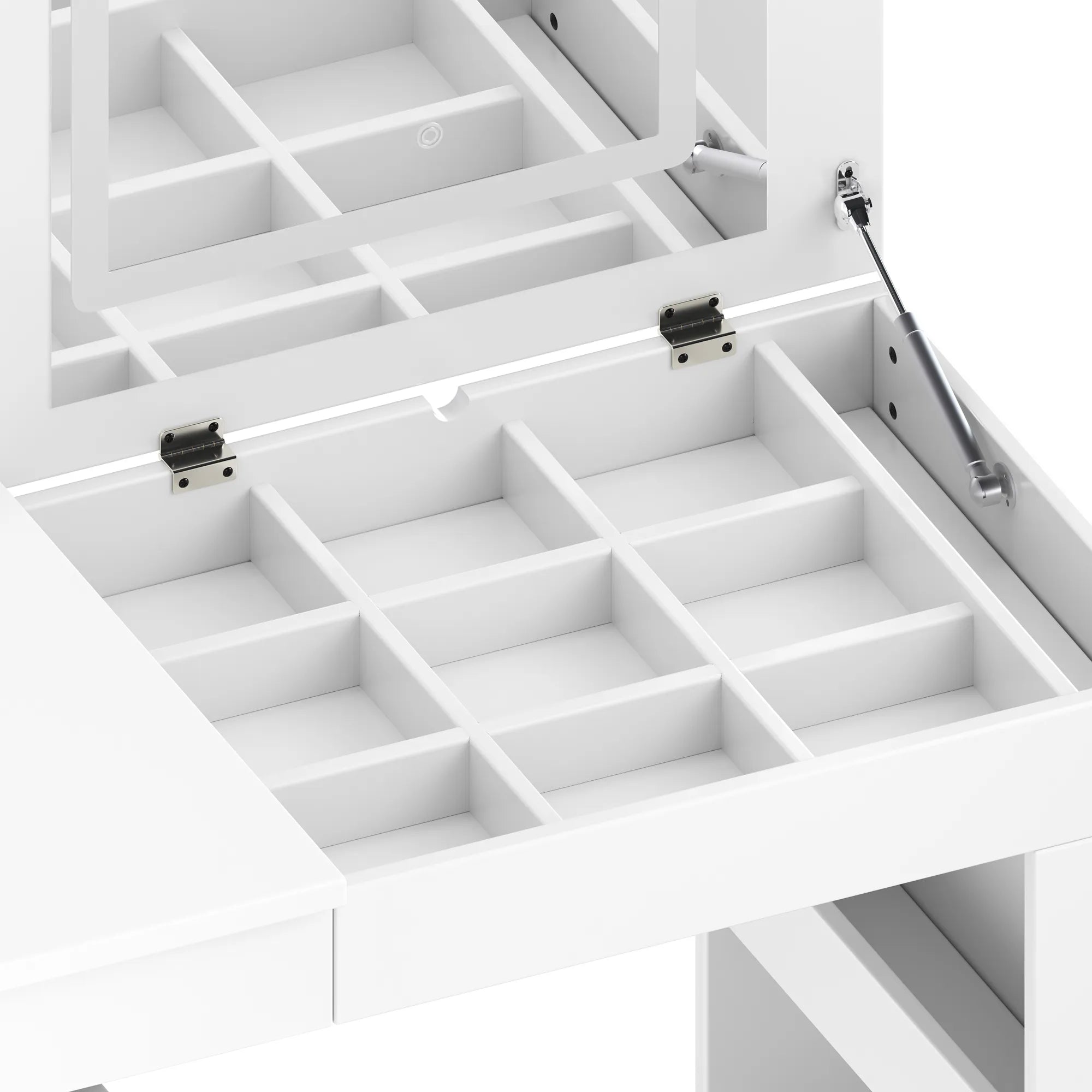 Modern Makeup Vanity, with Mirror, Lights & Large Storage