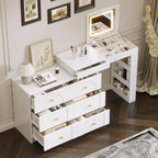 Modern Makeup Vanity, with Mirror, Lights & Large Storage