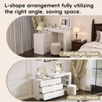Modern Makeup Vanity, with Mirror, Lights & Large Storage