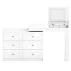 Modern Makeup Vanity, with Mirror, Lights & Large Storage