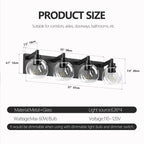 Modern Matte Black Bathroom Vanity Light with Clear Glass Shades