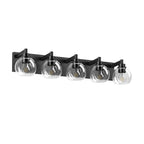 Modern Matte Black Bathroom Vanity Light with Clear Glass Shades