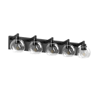 Modern Matte Black Bathroom Vanity Light with Clear Glass Shades