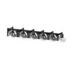 Modern Matte Black Bathroom Vanity Light with Clear Glass Shades