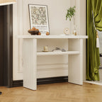 Modern Minimalist Entryway Console Table with Rounded Edges and Shelf