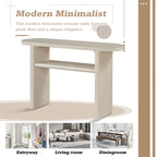Modern Minimalist Entryway Console Table with Rounded Edges and Shelf
