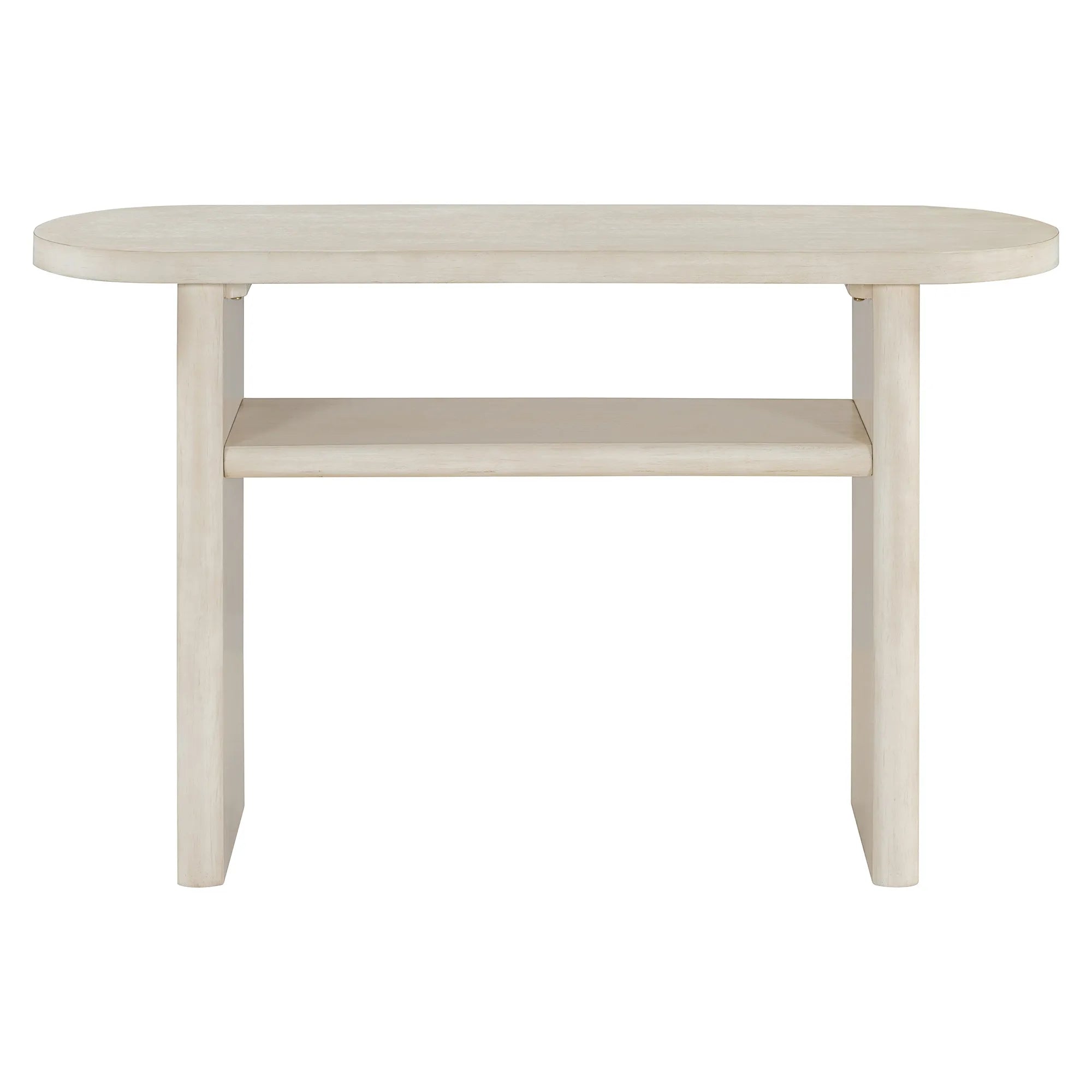 Modern Minimalist Entryway Console Table with Rounded Edges and Shelf
