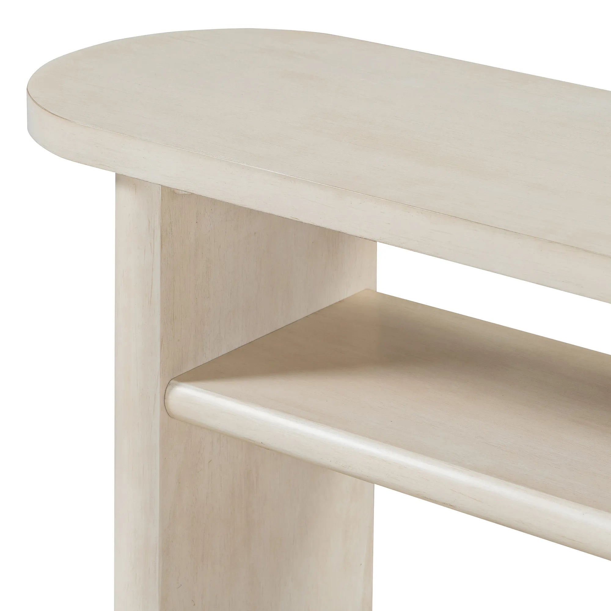 Modern Minimalist Entryway Console Table with Rounded Edges and Shelf