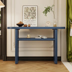 Modern Minimalist Entryway Console Table with Rounded Edges and Shelf