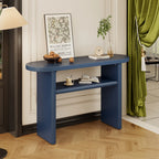 Modern Minimalist Entryway Console Table with Rounded Edges and Shelf