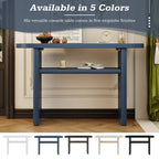 Modern Minimalist Entryway Console Table with Rounded Edges and Shelf