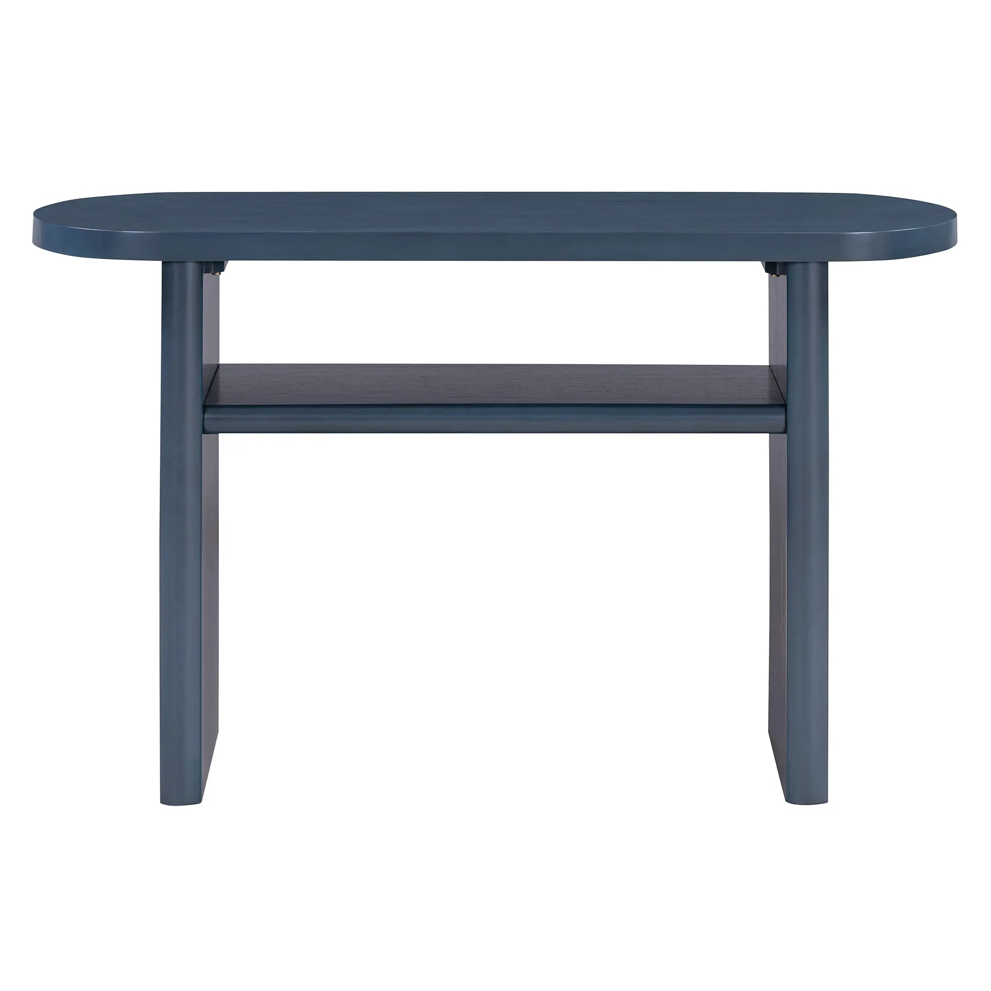 Modern Minimalist Entryway Console Table with Rounded Edges and Shelf
