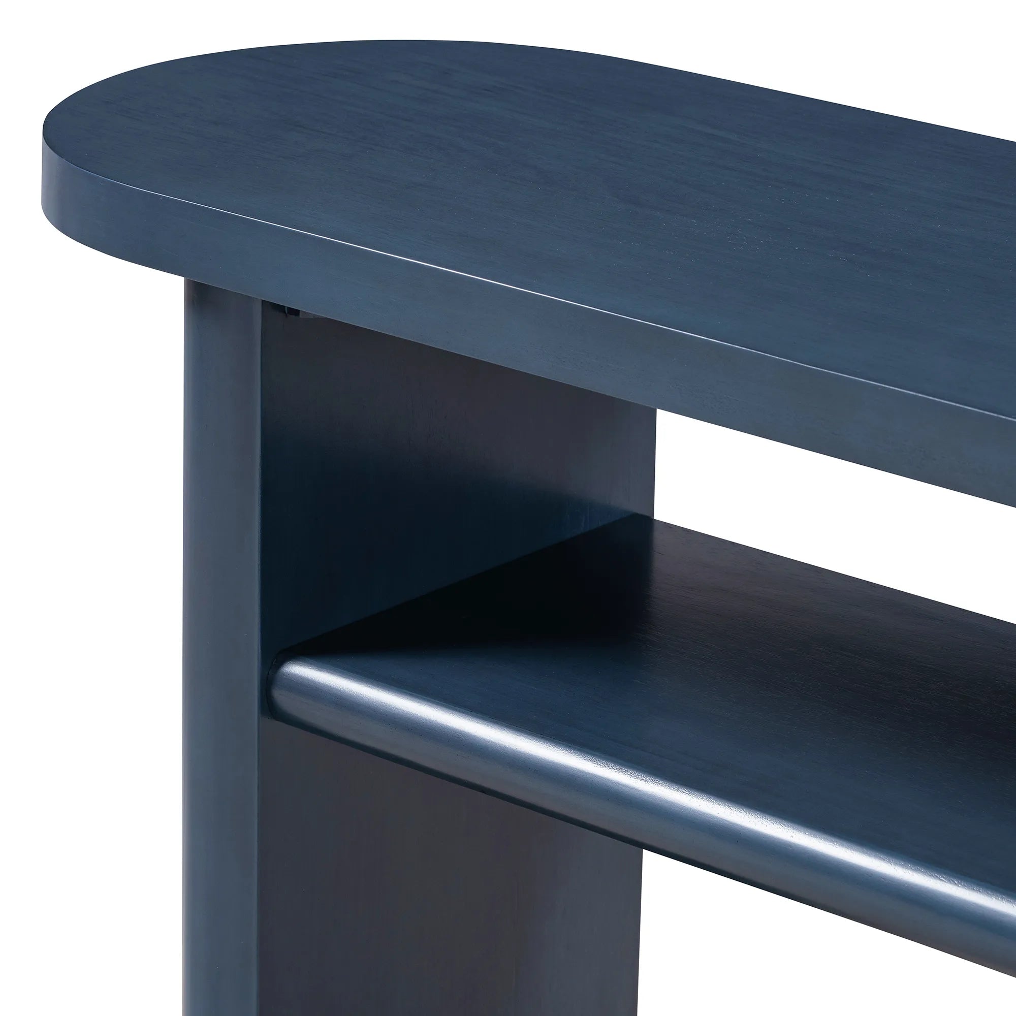 Modern Minimalist Entryway Console Table with Rounded Edges and Shelf