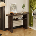 Modern Minimalist Entryway Console Table with Rounded Edges and Shelf
