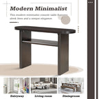 Modern Minimalist Entryway Console Table with Rounded Edges and Shelf