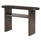 Modern Minimalist Entryway Console Table with Rounded Edges and Shelf