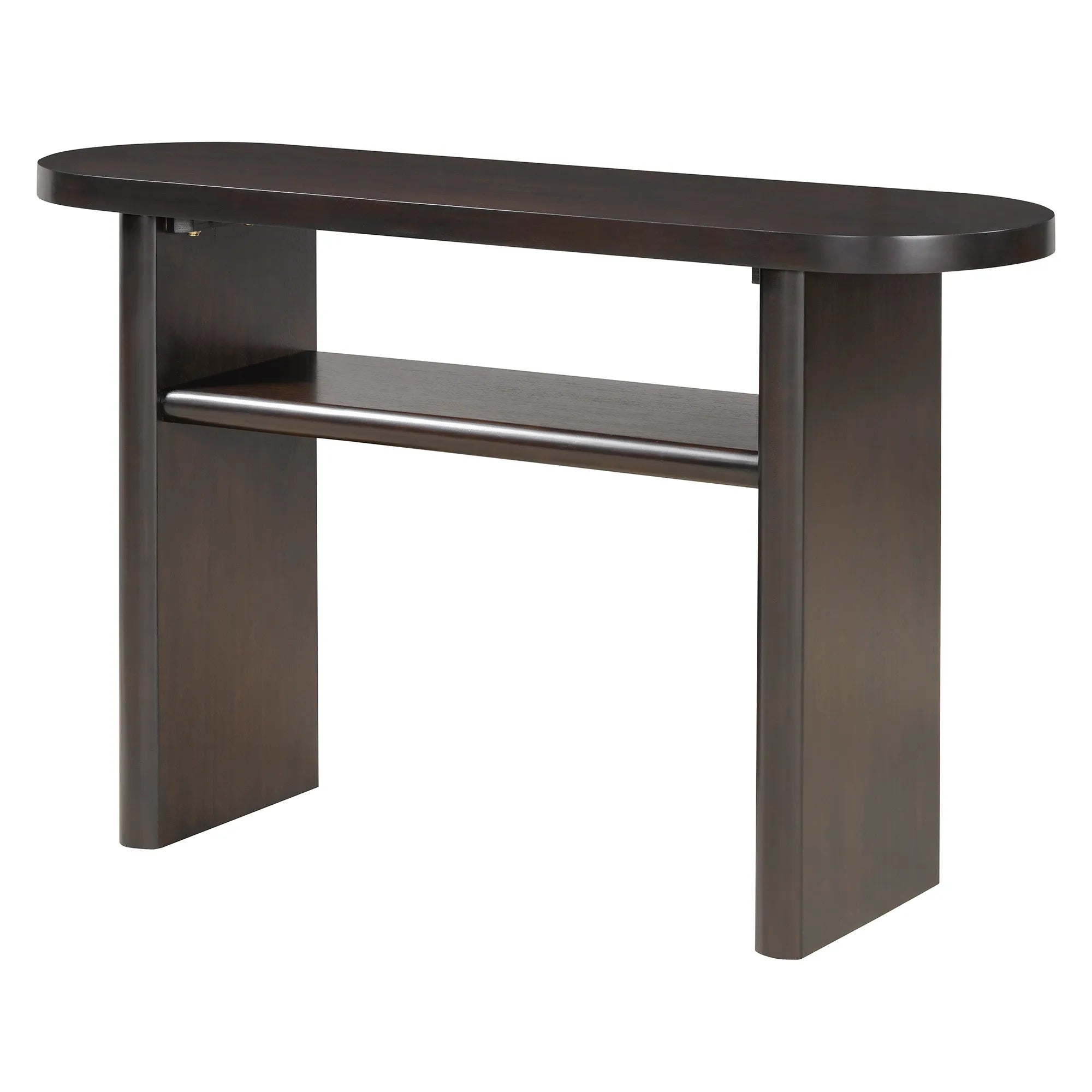 Modern Minimalist Entryway Console Table with Rounded Edges and Shelf