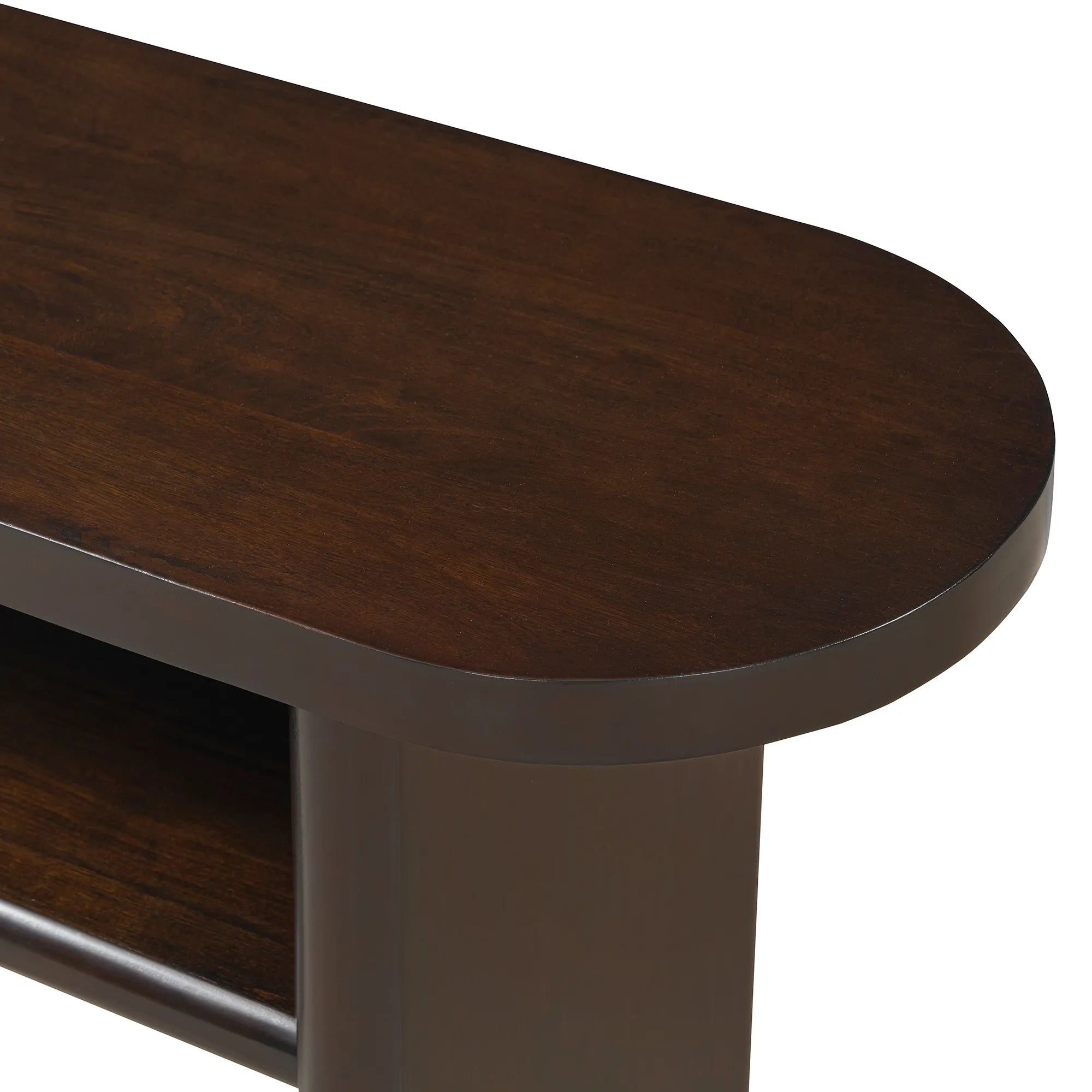 Modern Minimalist Entryway Console Table with Rounded Edges and Shelf