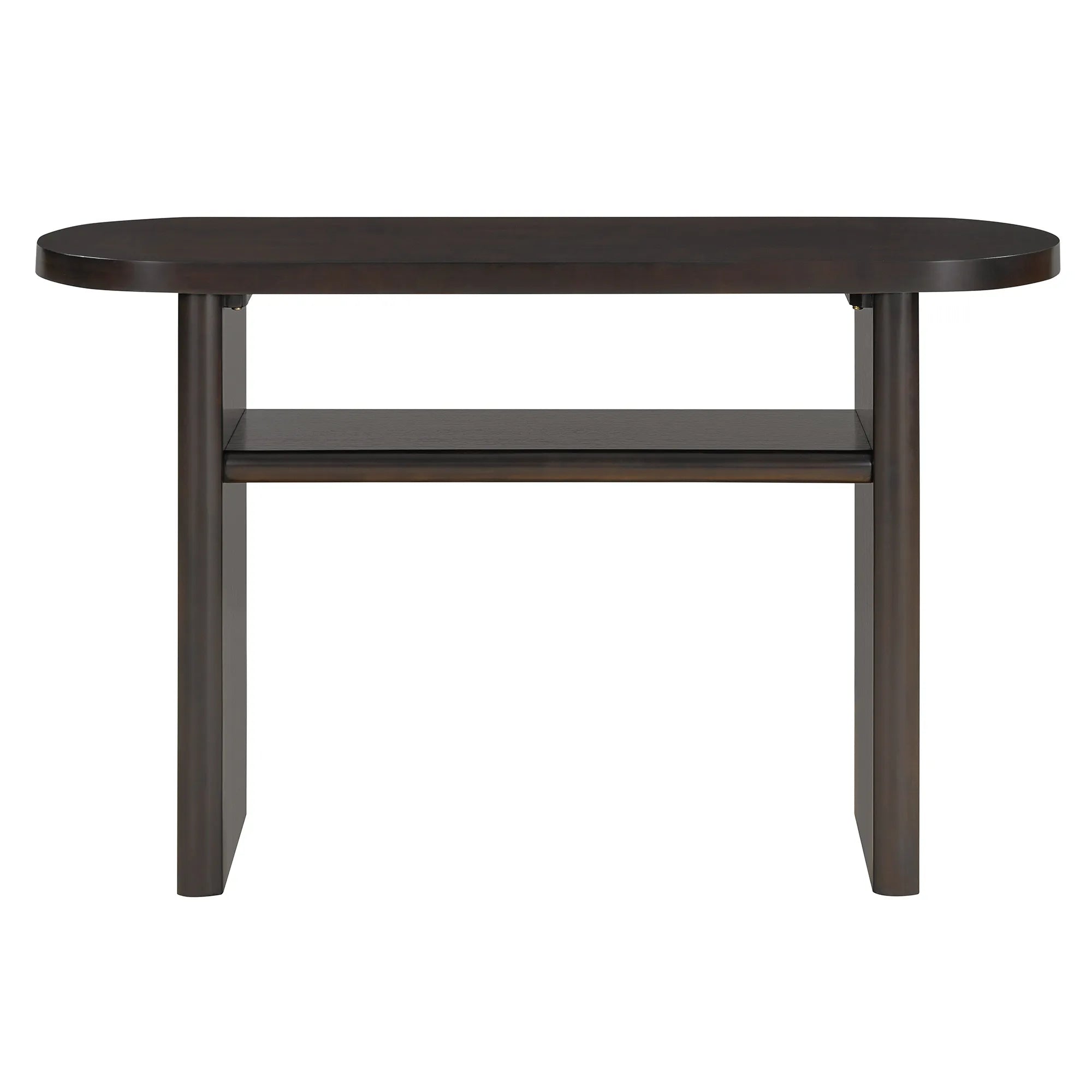 Modern Minimalist Entryway Console Table with Rounded Edges and Shelf