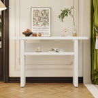 Modern Minimalist Entryway Console Table with Rounded Edges and Shelf