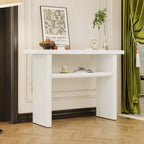 Modern Minimalist Entryway Console Table with Rounded Edges and Shelf