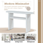 Modern Minimalist Entryway Console Table with Rounded Edges and Shelf