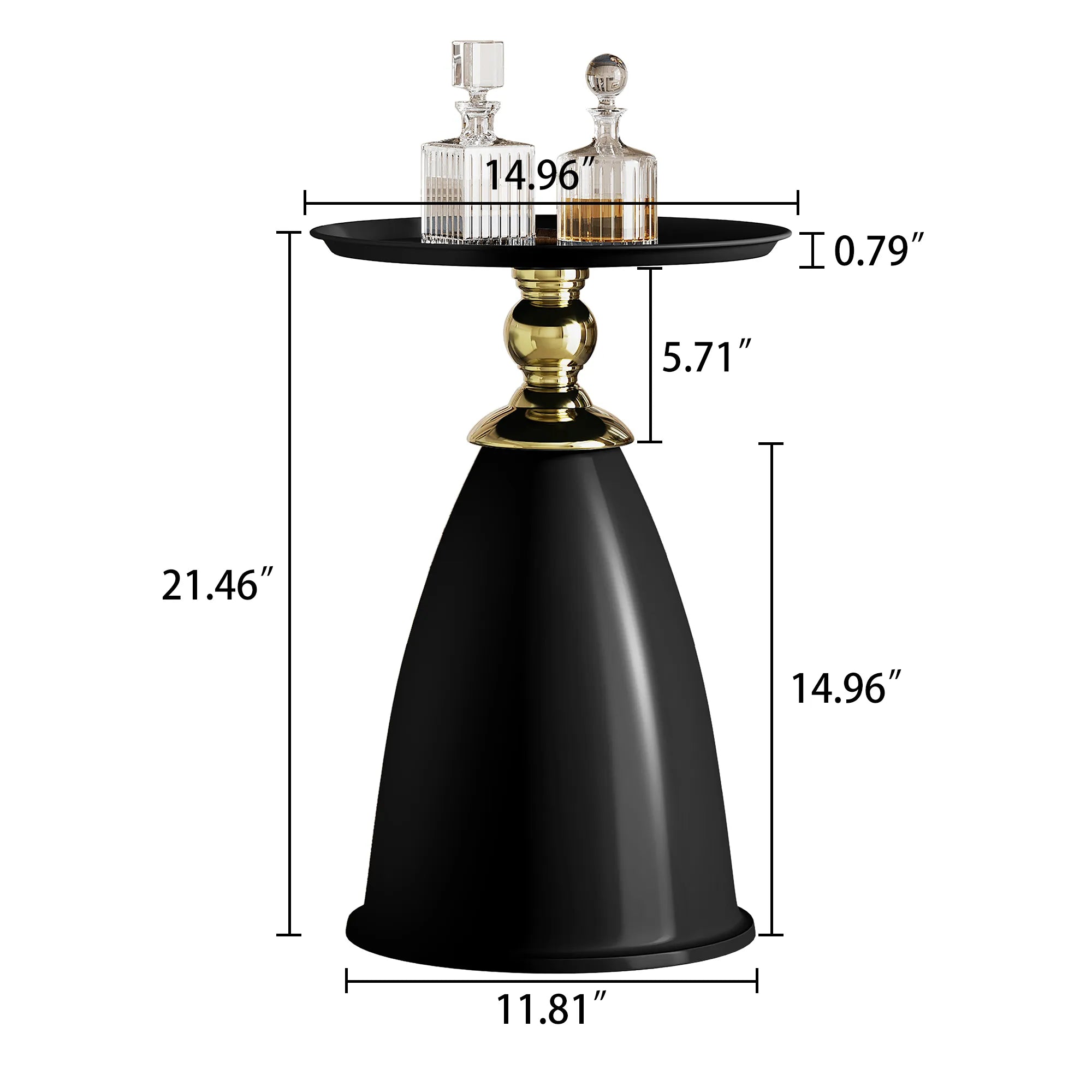Modern Minimalist Round Iron Side Table End Table