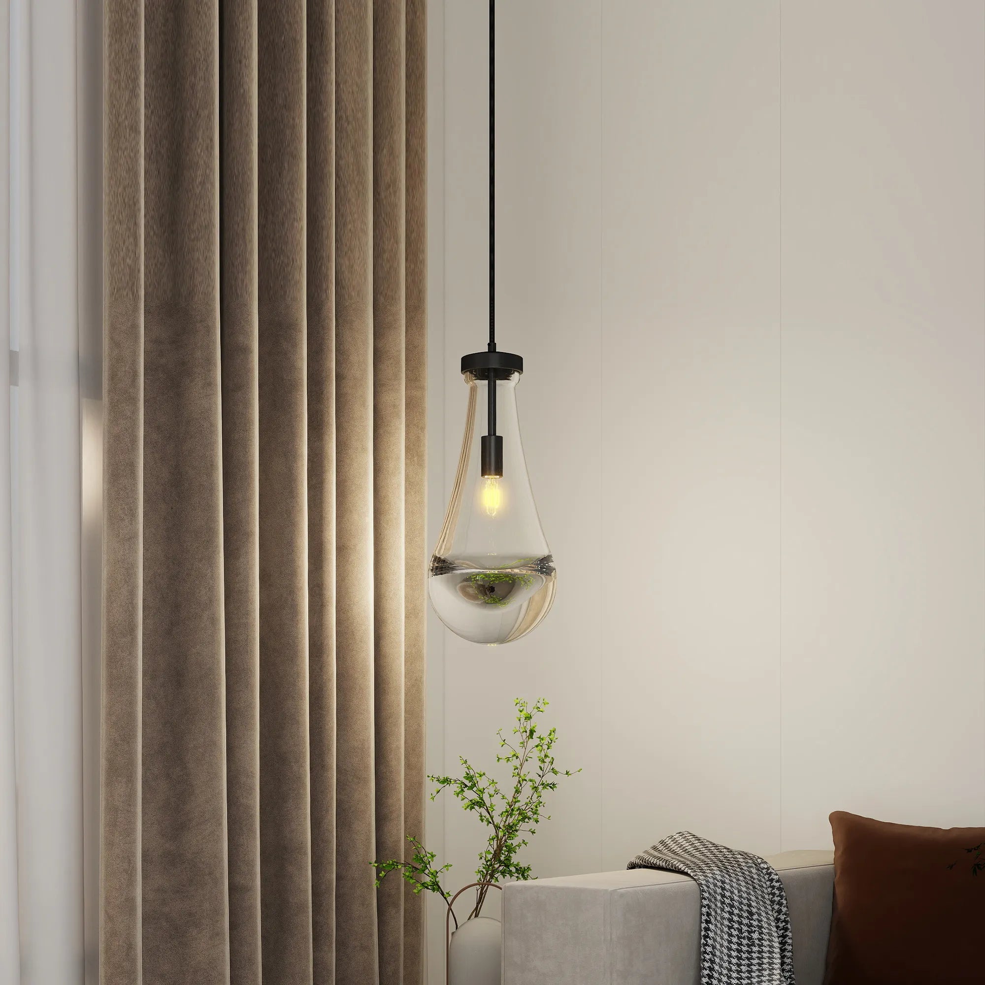 Modern Raindrop Glass Pendant Light
