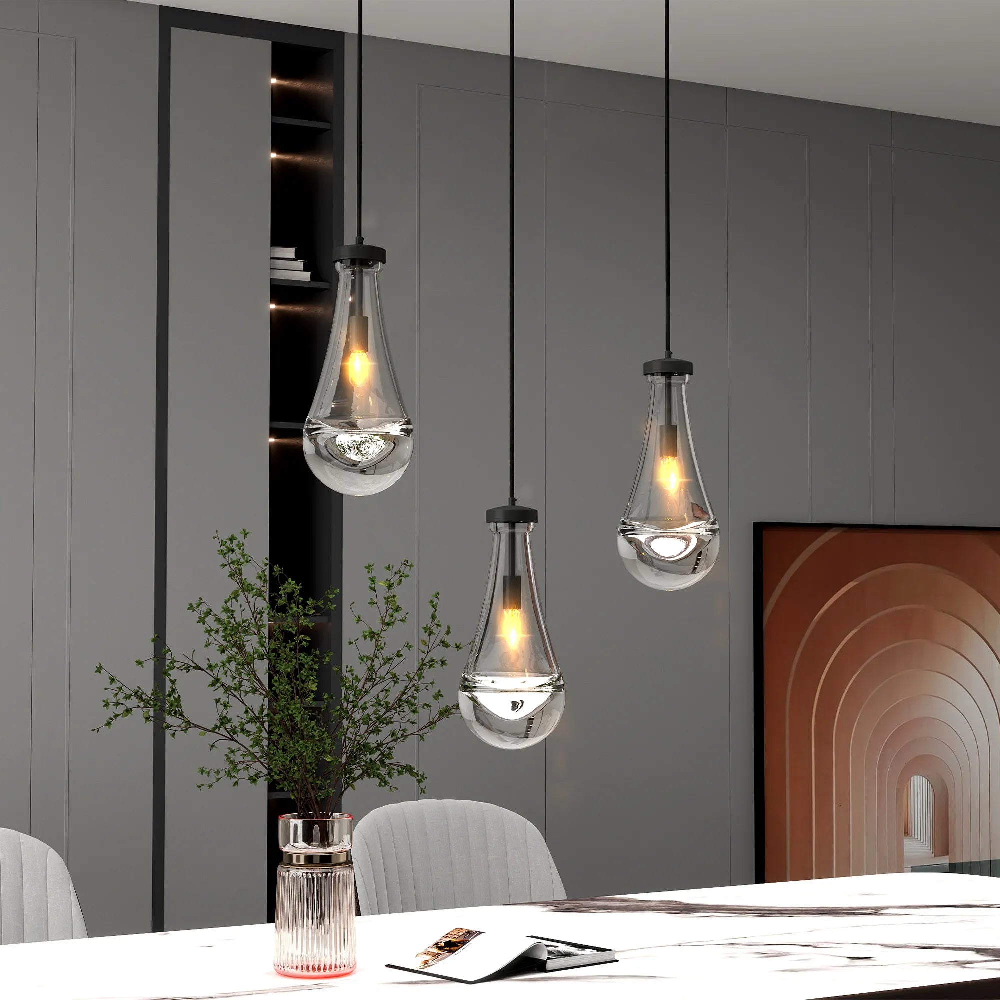 Modern Raindrop Glass Pendant Light