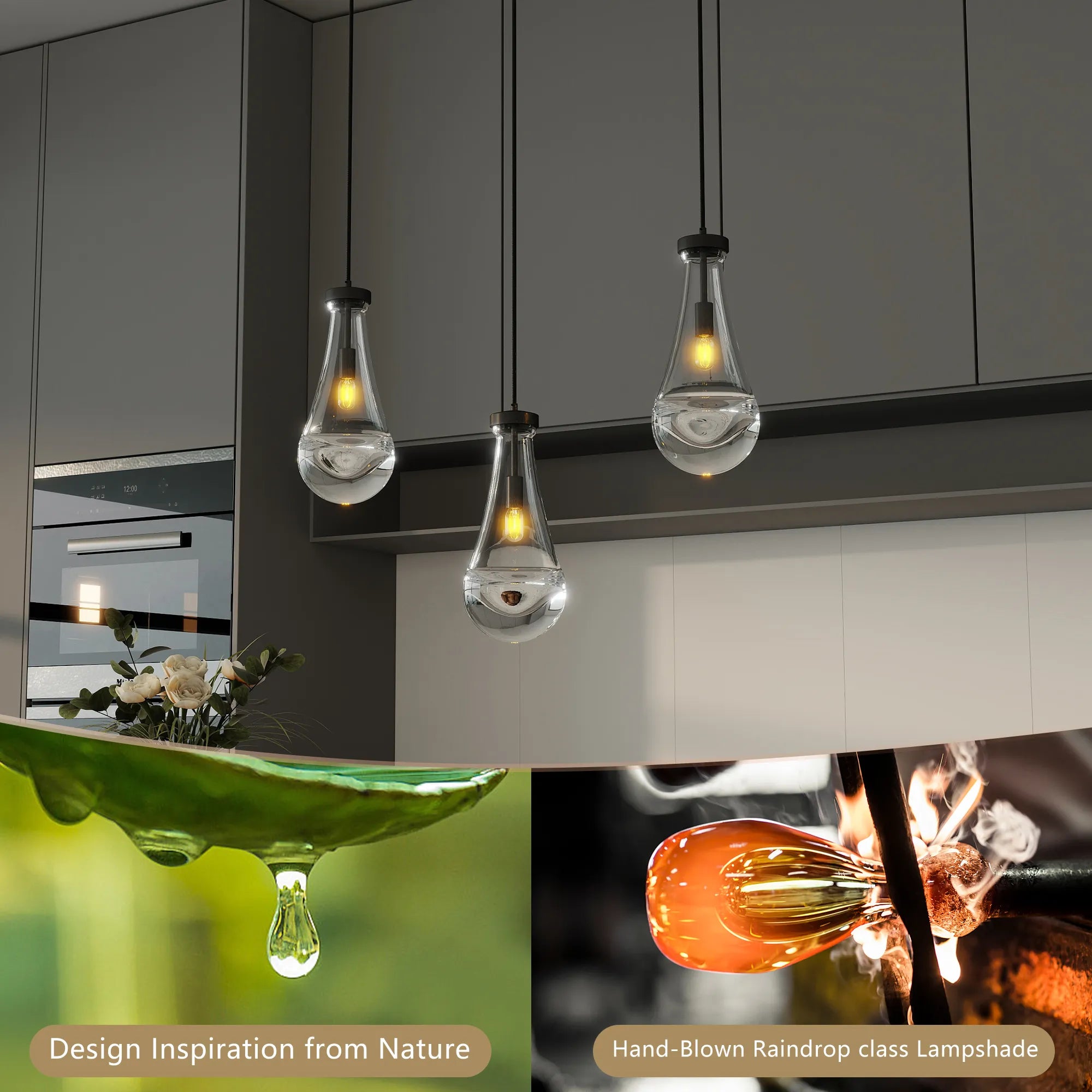 Modern Raindrop Glass Pendant Light