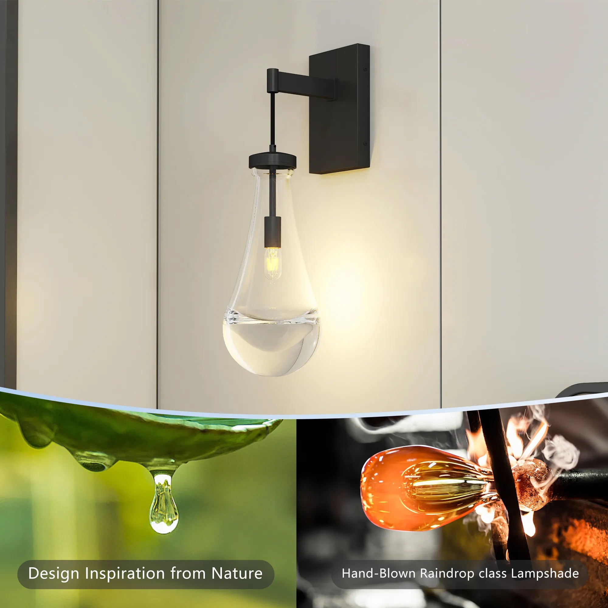 Modern Raindrop Glass Wall Sconce