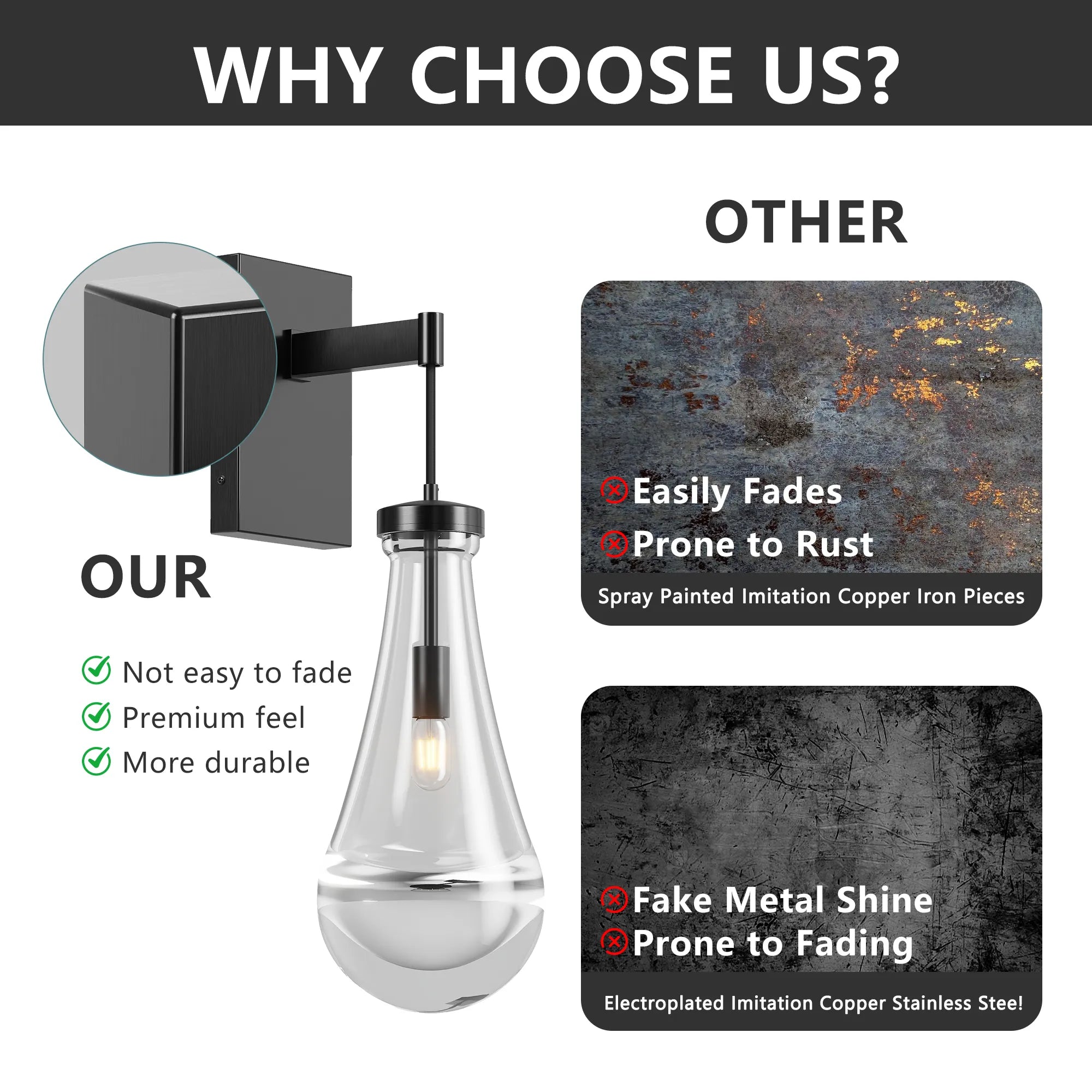 Modern Raindrop Glass Wall Sconce