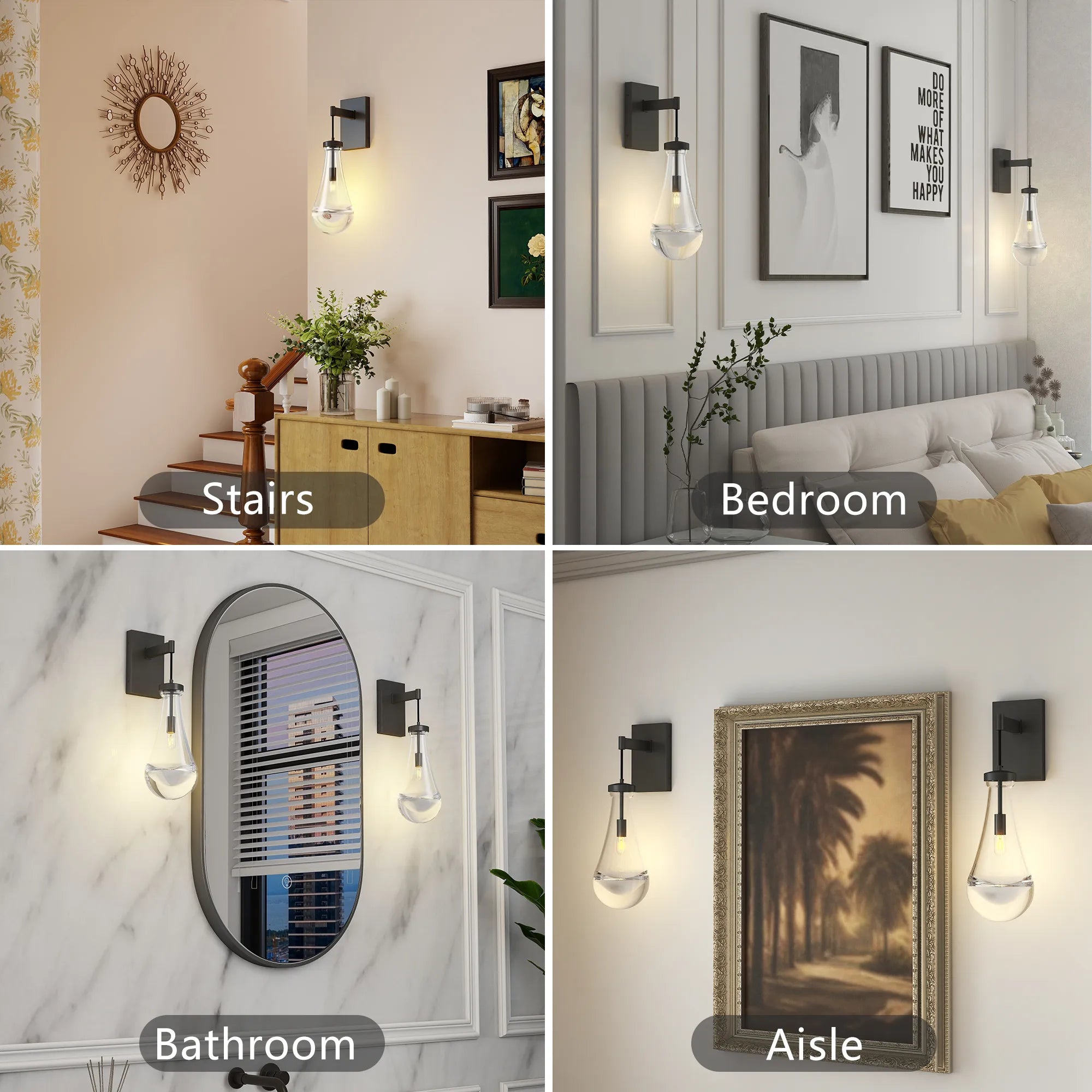 Modern Raindrop Glass Wall Sconce