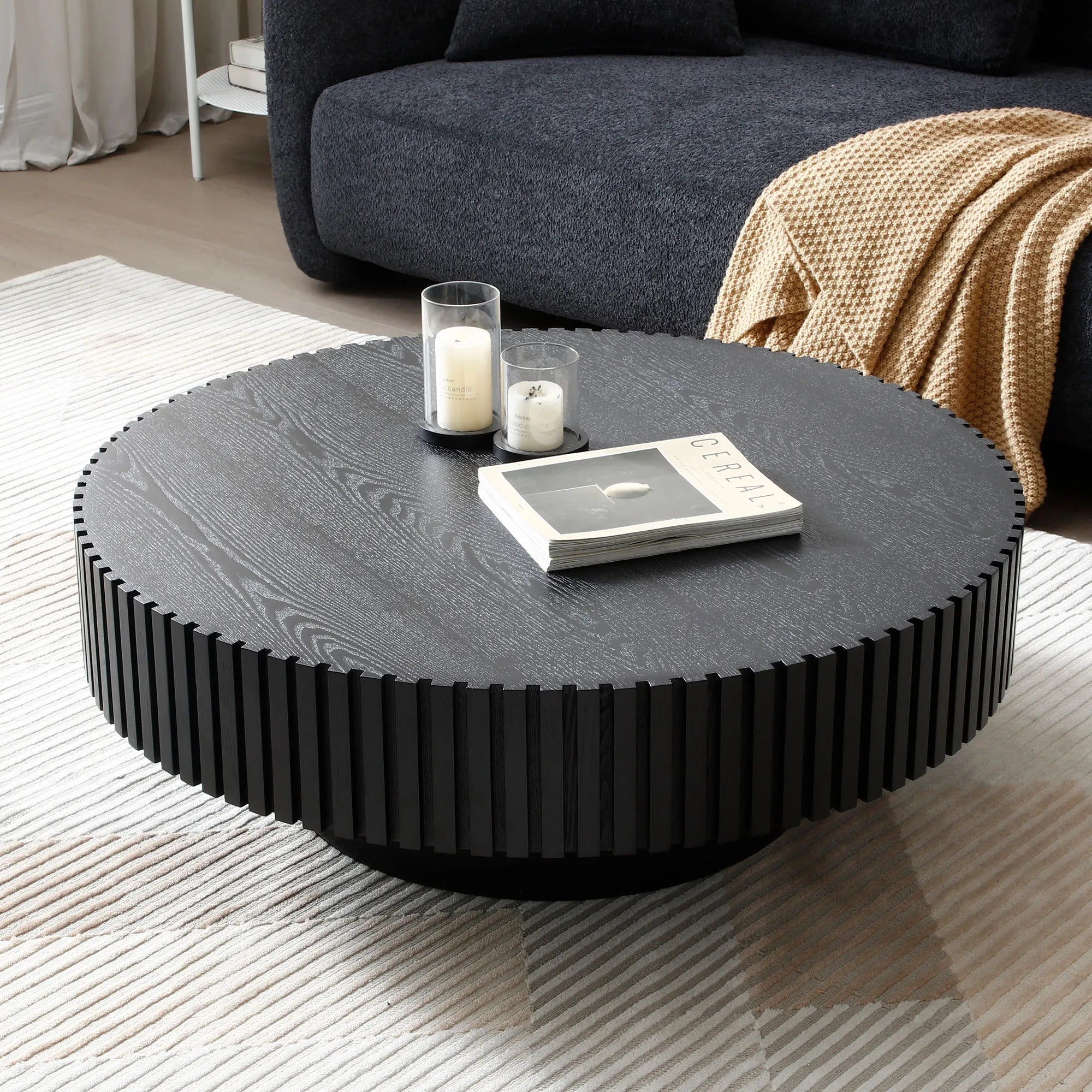 Modern Round Handcraft Drum Coffee Table